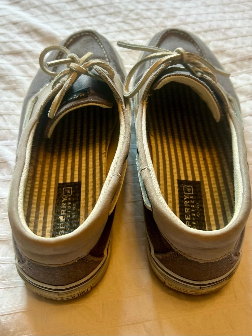 Sperry Men’s  Gray Canvas Two-Tone Boat Shoes